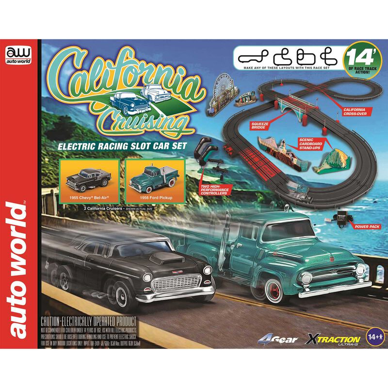 California Crusing Pacific Coast Highway HO Slot Car Set with 14' of Track (RDZSR331)