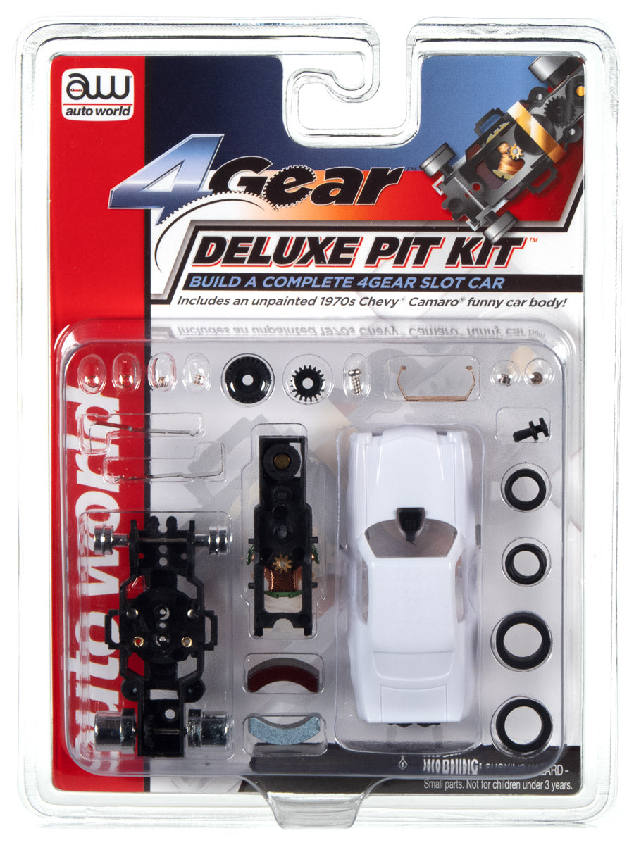 4 Gear Deluxe Pit Kit with 1970s Chevy Camaro Funny Car Body for HO Slot Car (RDZTRX109)