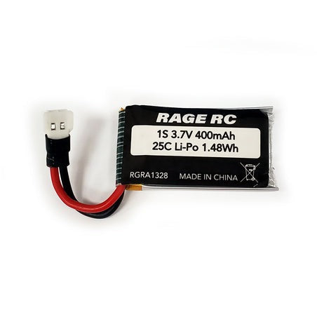 400mAh 1S 3.7V 25C LiPo Battery for P-51D, F4U, T-28, Spitfire, Bf 109, Tempest 600, Super Cub MX (RGRA1328)