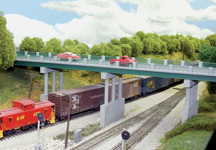 HO Wrought Iron Highway Overpass Kit with 4 Adjustable Piers, Scale 150' (RIX123)