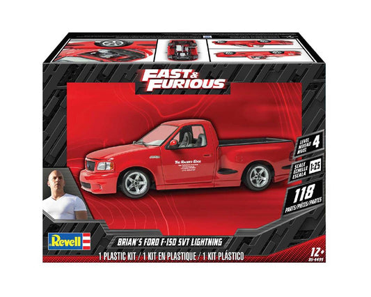 1/25 Fast and Furious Brian's Ford F150 SVT Lightning Pickup Truck Plastic Model Kit (RMX854499)