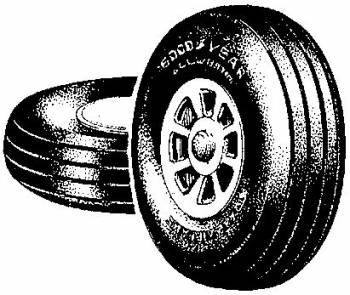 Scale Model Aircraft Wheels, 2.50" (2) (ROB112)