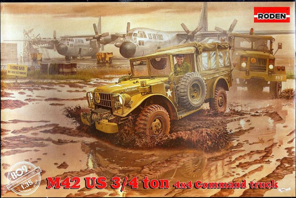 1/35 M42 US 3/4 Ton 4x4 US Command Truck Plastic Model Kit (ROD809)