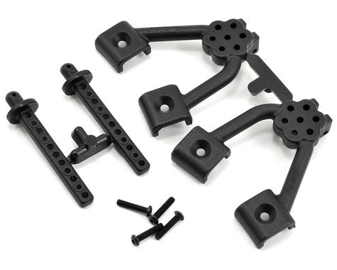 Black Front Shock Hoop and Body Mount Set for SCX10 (RPM70642)