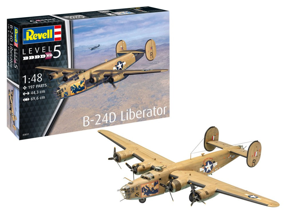 1/48 B24D Liberator Aircraft Plastic Model Kit (RVL03831)