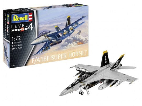 1/72 F/A18F Super Hornet Fighter Plastic Model Kit (RVL03834)