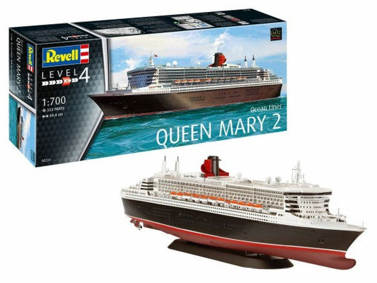 1/700 Queen Mary II Ocean Liner Plastic Model Kit (RVL05231)