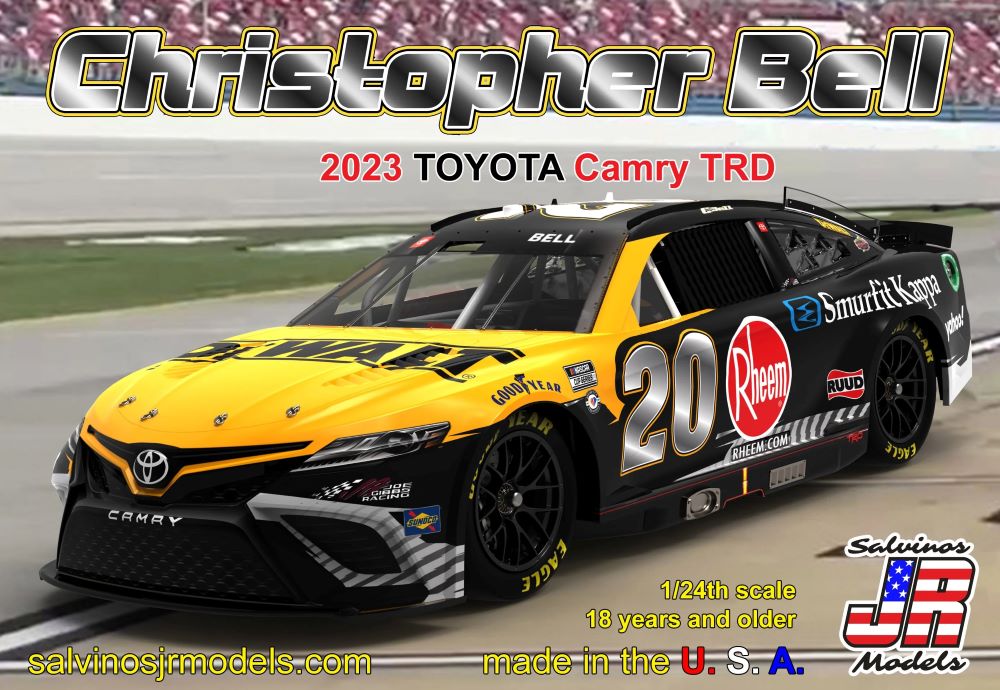 1/24 Christopher Bell 2023 NASCAR Toyota Camry TRD Race Car Primary Livery Limited Production Plastic Model Kit (SJM2023CBP)