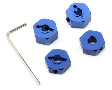 Aluminum Wheel Hexes 14mm Blue for Stampede (4) (STRST365414B)