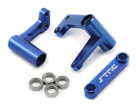Aluminum Steering Bellcrank with Bearings Blue for Bandit/Rustler/Slash (STRST3743XB)