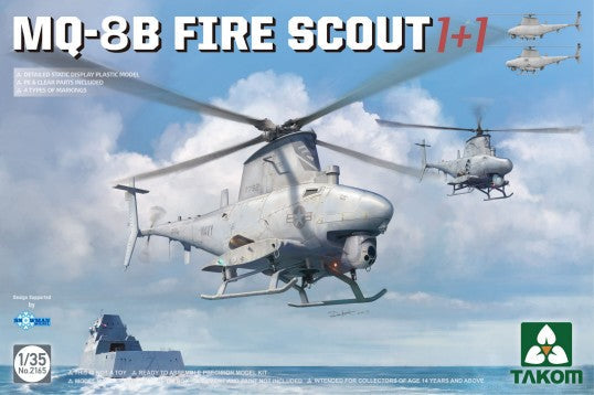 1/35 MQ8B Fire Scout Helicopters (2) Plastic Model Kit (TAO2165)