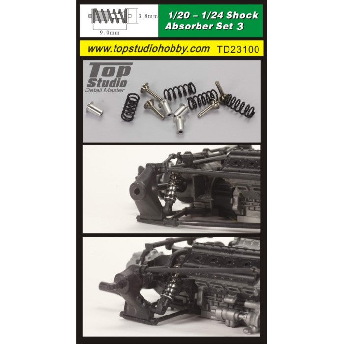 Shock Absorber Set 3 for 1/20-1/24 Plastic Model Detailing (TPSTD23100)
