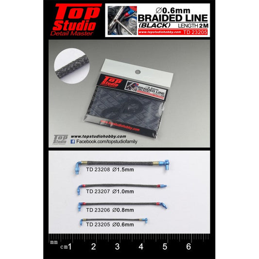 Black Braided Line 1.5mm for Plastic Model Detailing (TPSTD23208)