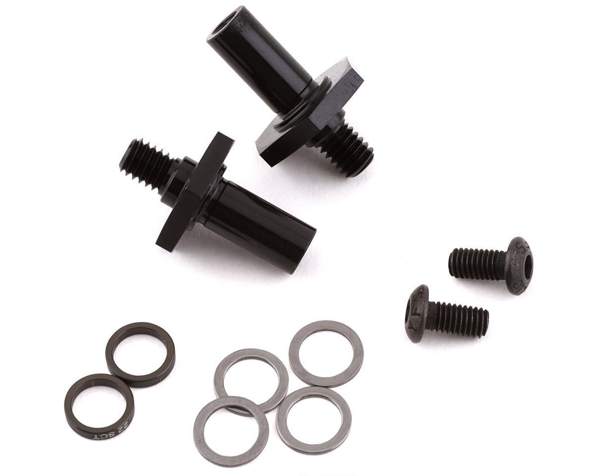 Aluminum Front Axles 12mm Black for 22 (2) (TLR232136)