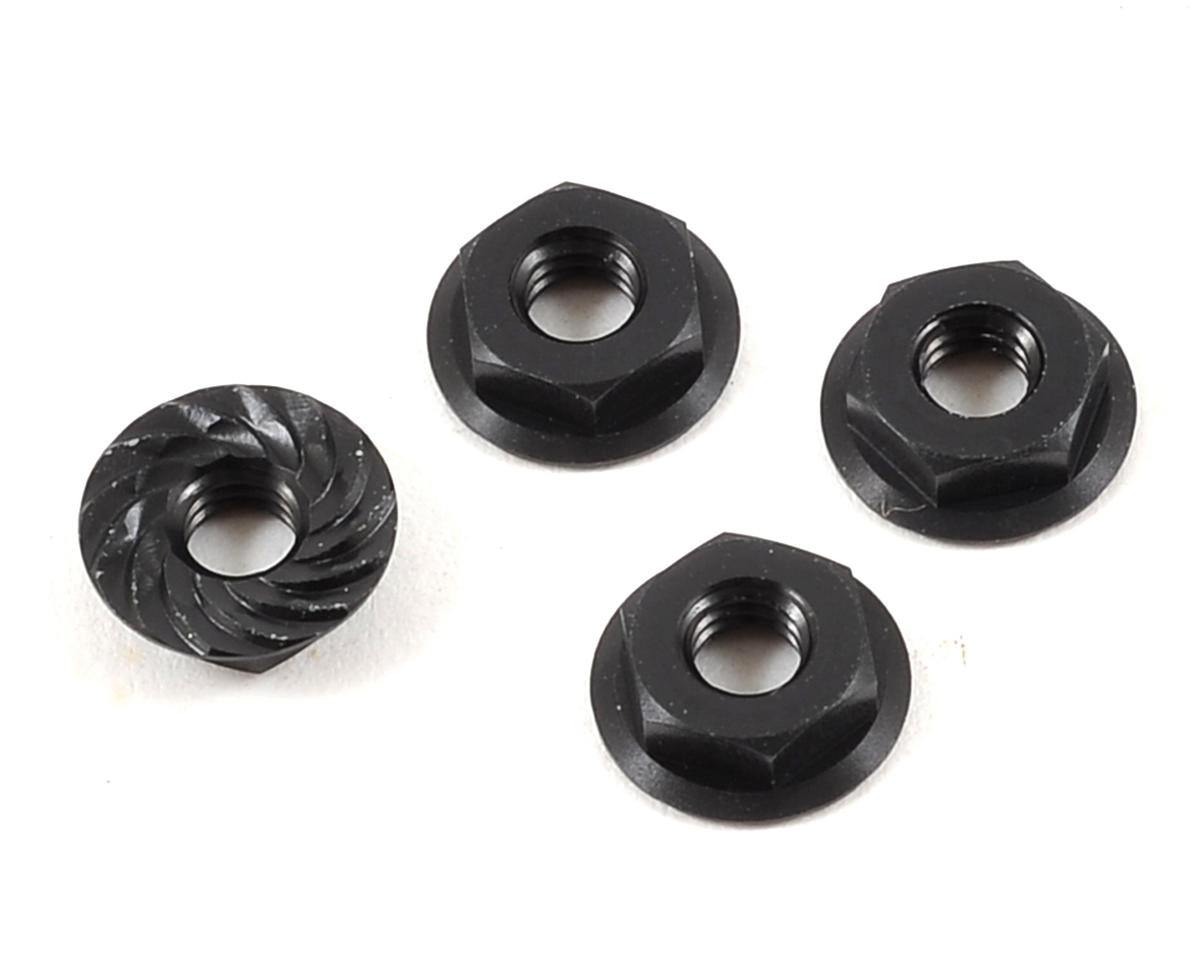 Aluminum Low Profile Serrated Lock Nuts 4mm (4) (TLR336003)