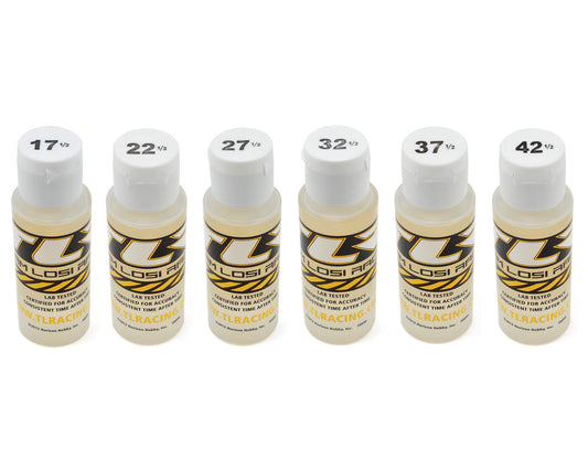 Silicone Shock Oil Assortment 17.5-42.5wt 2oz (6) (TLR74019)