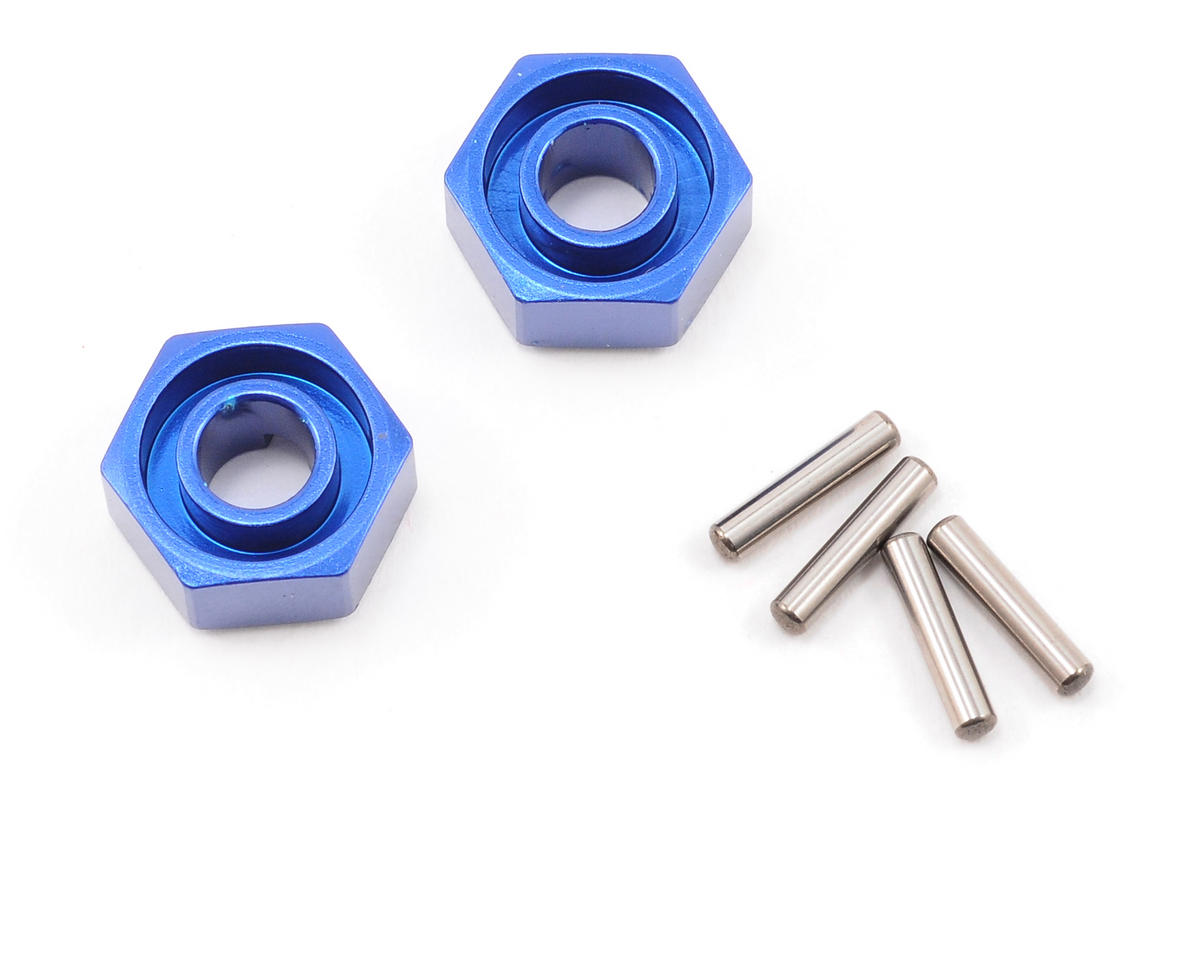 Aluminum Hex Hubs 12mm Blue with Axle Pins (2) (TRA1654X)