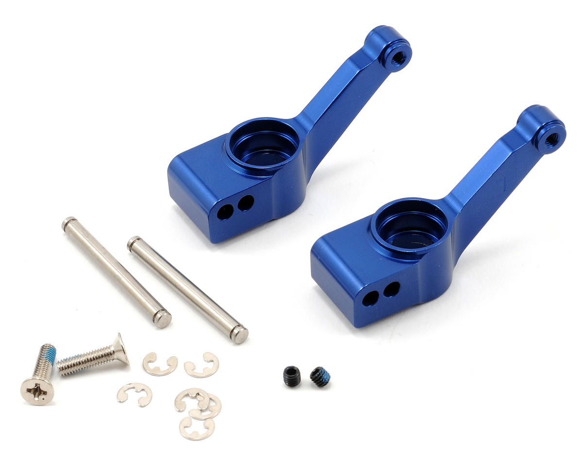 Aluminum Rear Stub Axle Carriers Blue for Traxxas Nitro Slash/Rustler/Stampede and Rustler 4x4/Slash 4x4/Stampede 4x4 (2) (TRA1952X)