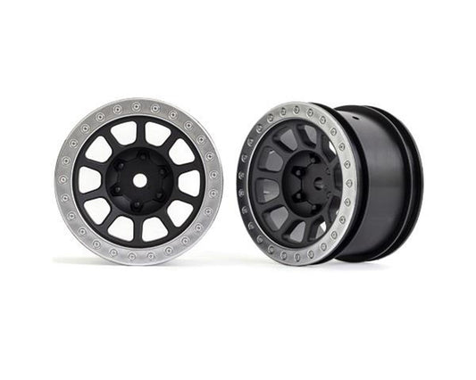 Mock Beadlock 2.2" Satin Chrome Wheels for Bandit Rear (2) (TRA2480)