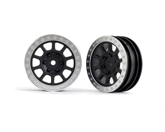 Mock Beadlock 2.2" Satin Chrome Wheels for Bandit Front (2) (TRA2481)