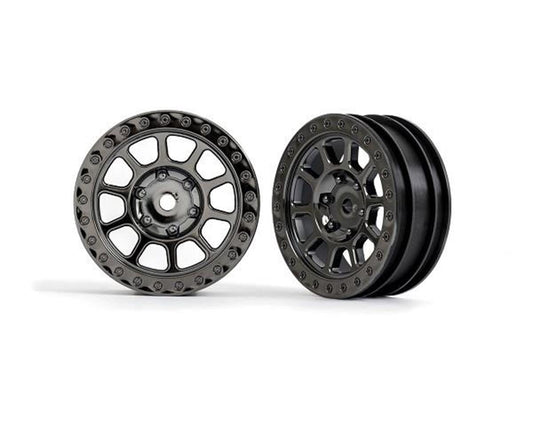 Mock Beadlock 2.2" Black Chrome Wheels for Bandit Front (2) (TRA2481A)