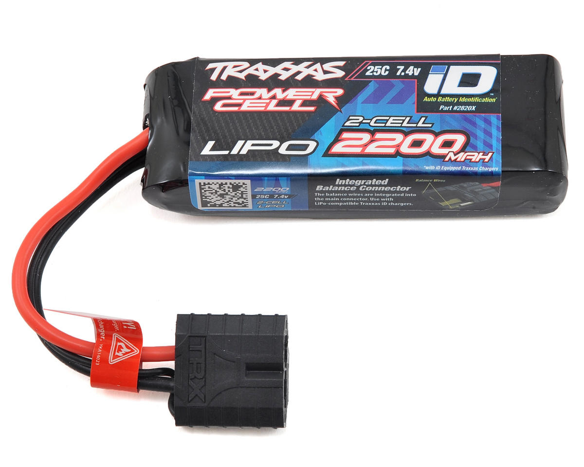 2200mAh 7.4V 25C 2S Power Cell LiPo Battery Pack with Traxxas ID Plug (TRA2820X)