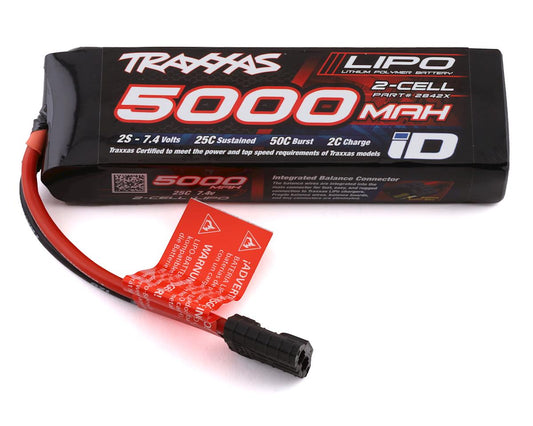 5000mAh 7.4V 25C 2S Power Cell LiPo Battery Pack with Traxxas ID Plug (TRA2842X)