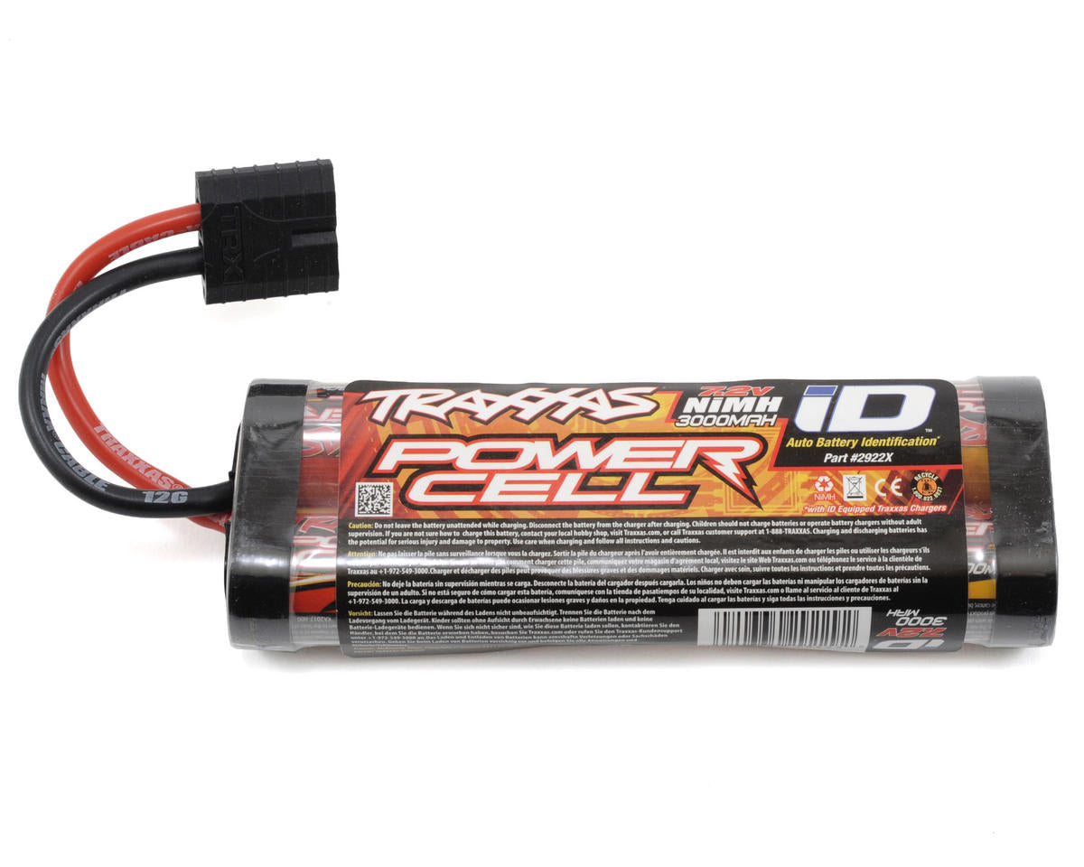 3000mAh 7.2V 6-Cell Flat Power Cell Long NiMH Battery Pack with Traxxas ID Plug (TRA2922X)