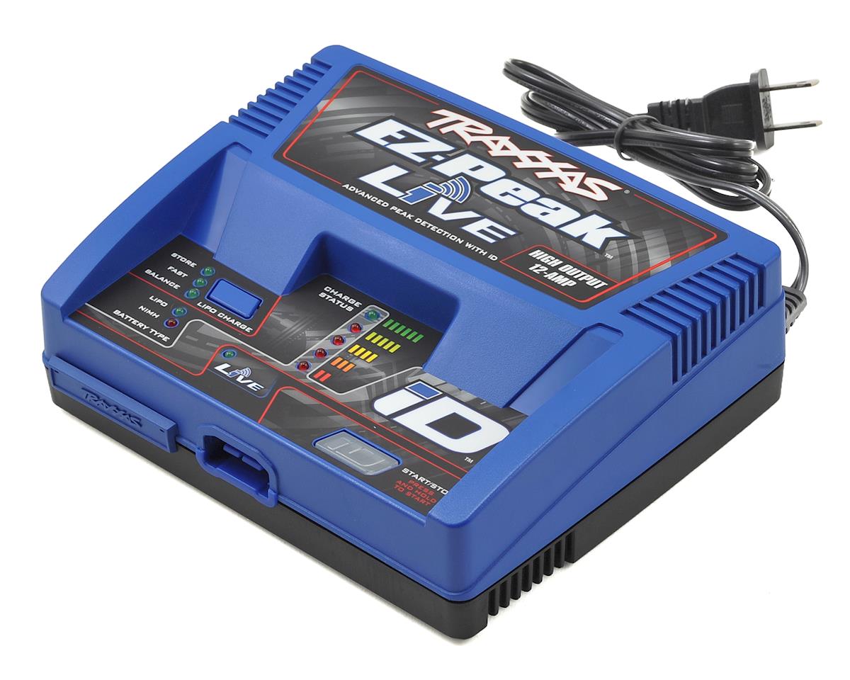 EZ-Peak Live 12A 2-4S Traxxas ID AC Charger with Bluetooth App Control for LiPo and NiMH Batteries (TRA2971)