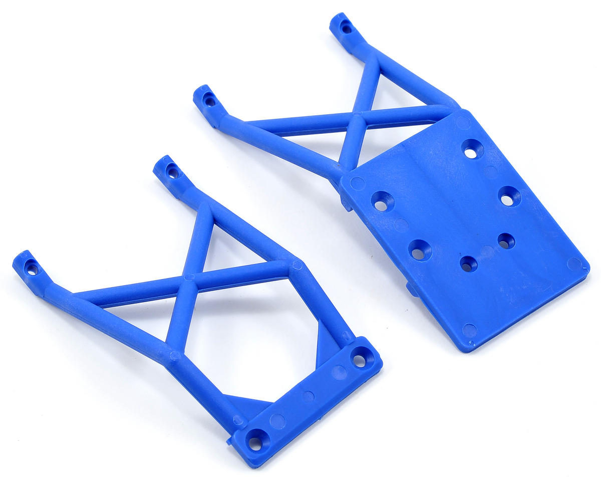 Front and Rear Skid Plates Blue for Stampede (TRA3623X)