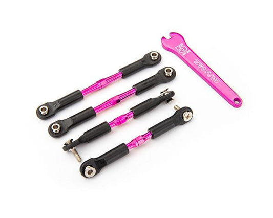 Aluminum Camber Link Turnbuckle Set 39mm Pink for Nitro Slash/Rustler/Slash/Stampede (4) (TRA3741P)