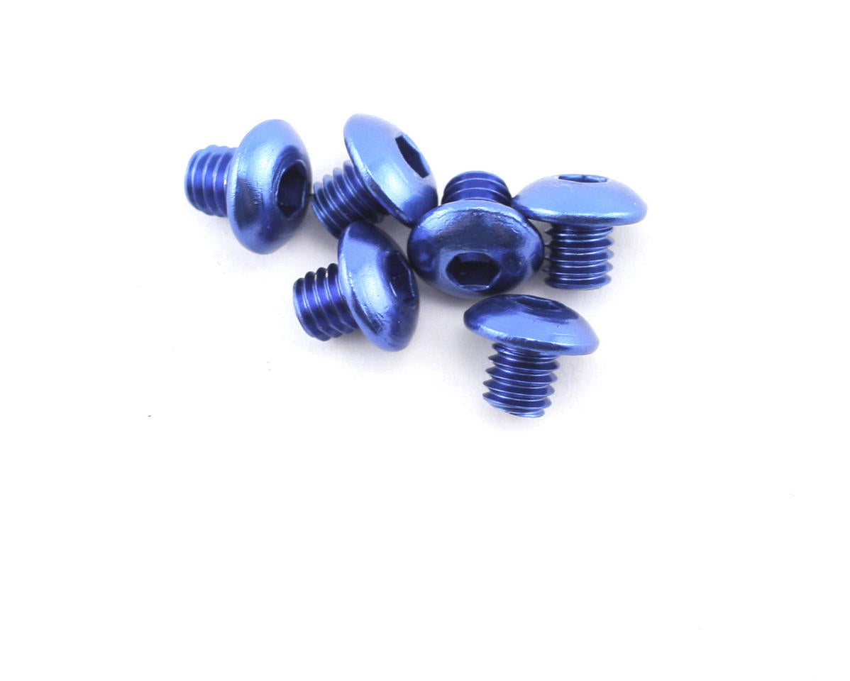 Aluminum Buttonhead Screws 4x4mm Blue (6) (TRA3940)