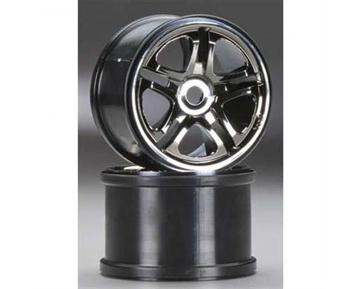 Split-Spoke 3.8" Black Chrome Wheels for E-Maxx/Revo/T-Maxx (2) (TRA5172A)
