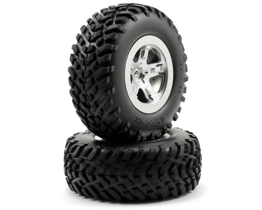 OFR 2.2/3.0 SCT Premounted Tires with Satin Chrome Wheels for Slash Rear/Slash 4x4 (2) (TRA5873)