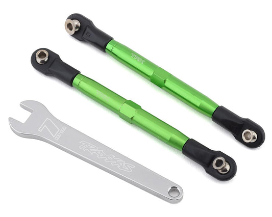 Aluminum Toe Link Turnbuckles 87mm Green for Hoss/Rustler 4x4 (2) (TRA6742G)