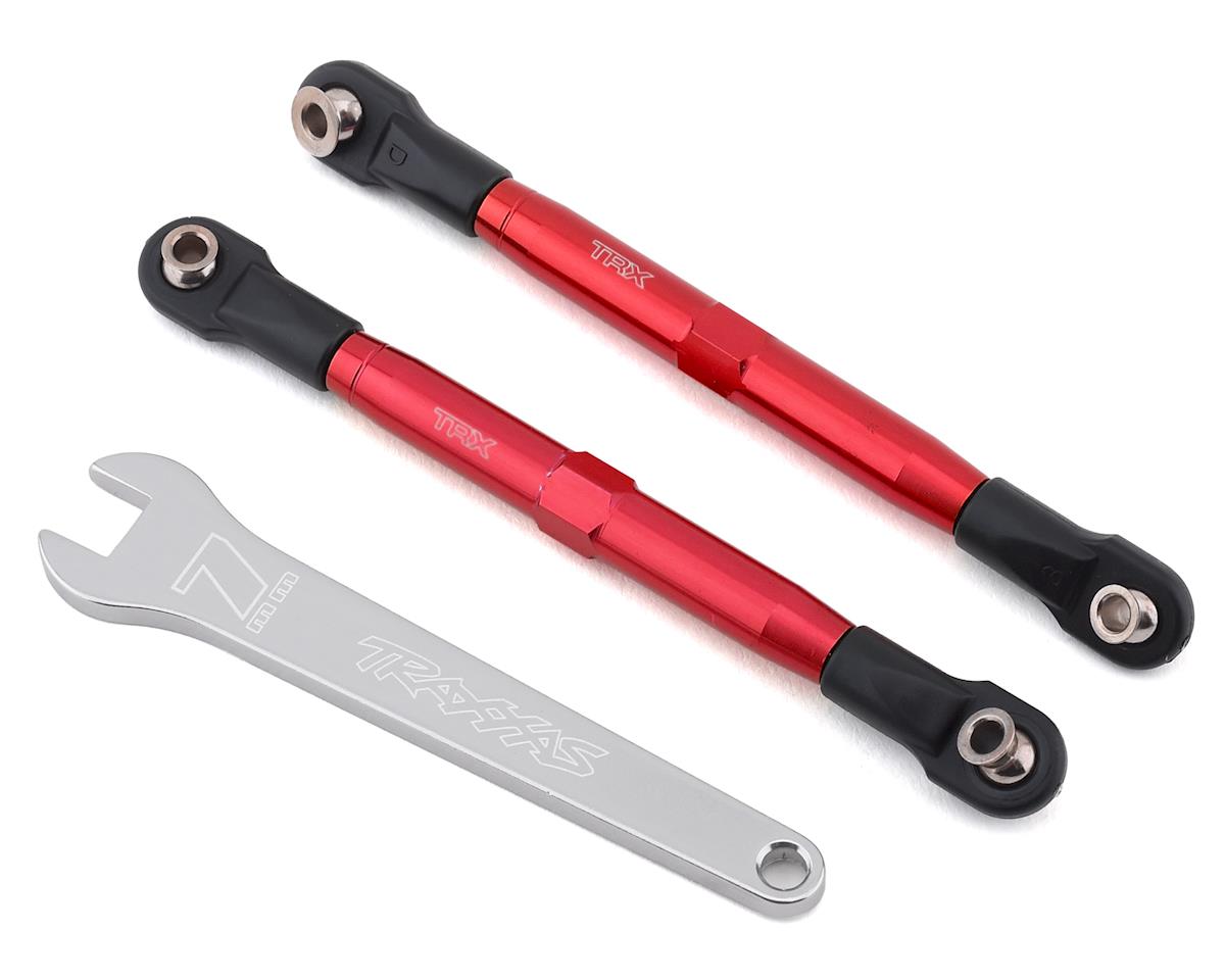 Aluminum Toe Link Turnbuckles 87mm Red for Hoss/Rustler 4x4 (2) (TRA6742R)