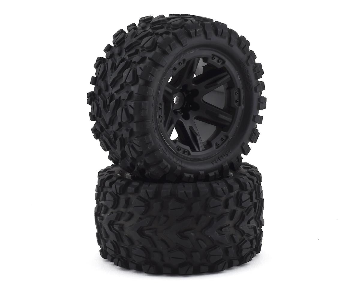 Talon EXT 2.8" Premounted Tires with Black RXT Wheels for Rustler/Stampede Front and Rustler 4X4/Stampede 4x4 (2) (TRA6773)