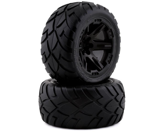 Anaconda 2.8" Premounted Tires with Black RXT Wheels for Rustler/Stampede Front/Rustler 4x4/Stampede 4x4 (2) (TRA6775)