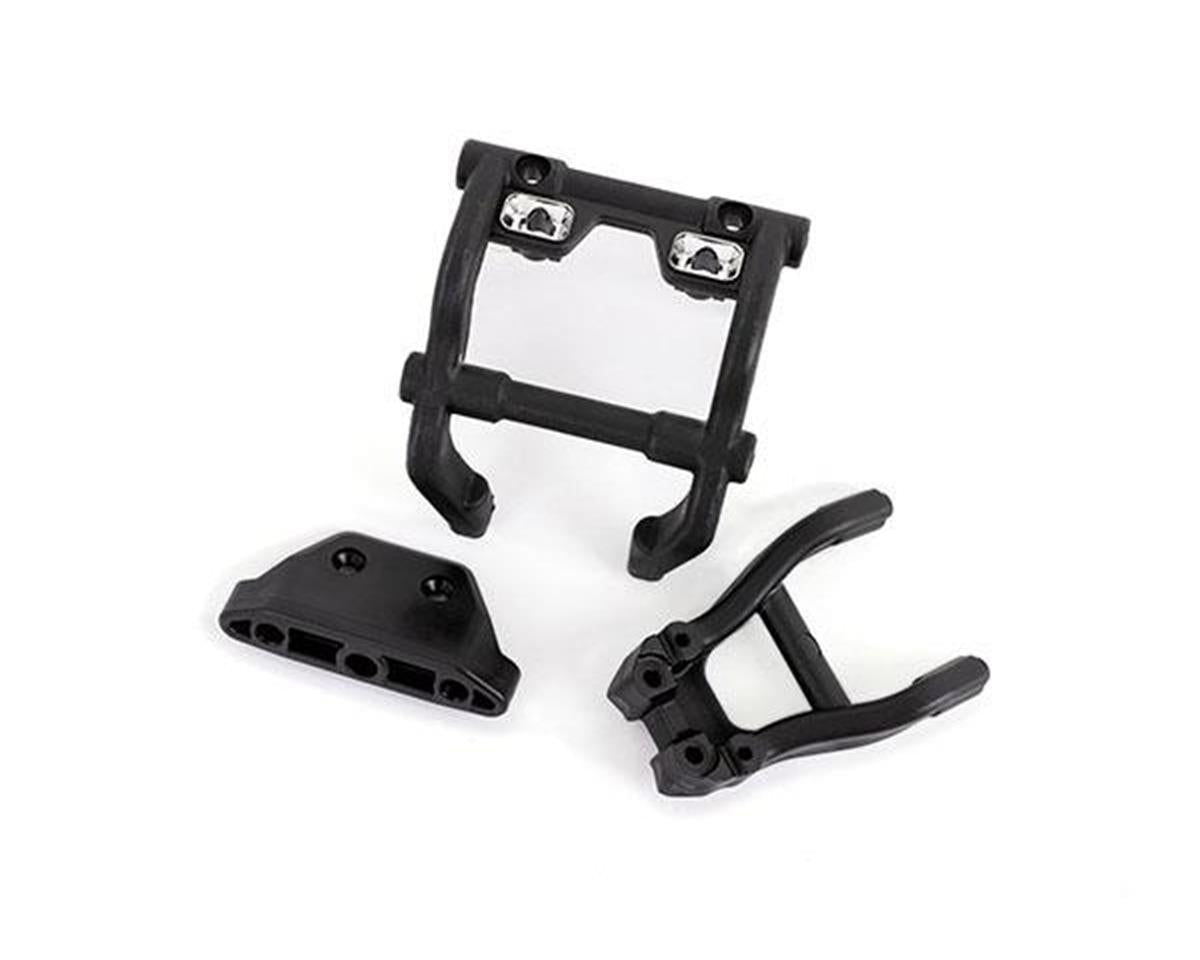 LED Compatibility Wheelie Bar Mounts/Rear Skid Plate for Rustler 4x4 (TRA6777X)