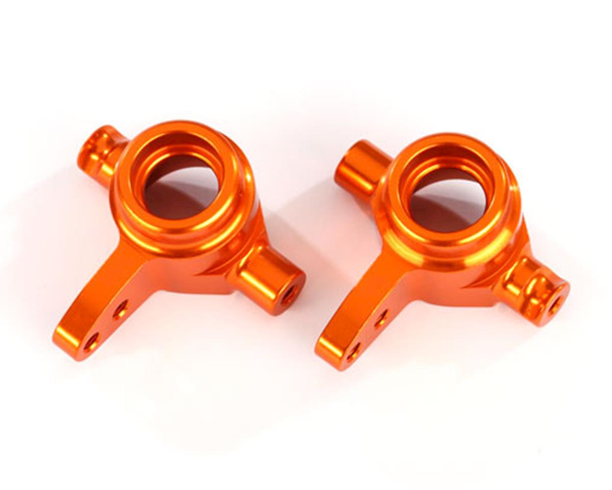 Aluminum Steering Block Set Orange for Hoss/Rally/Rustler 4x4/Slash 4x4/Stampede 4x4 (2) (TRA6837A)