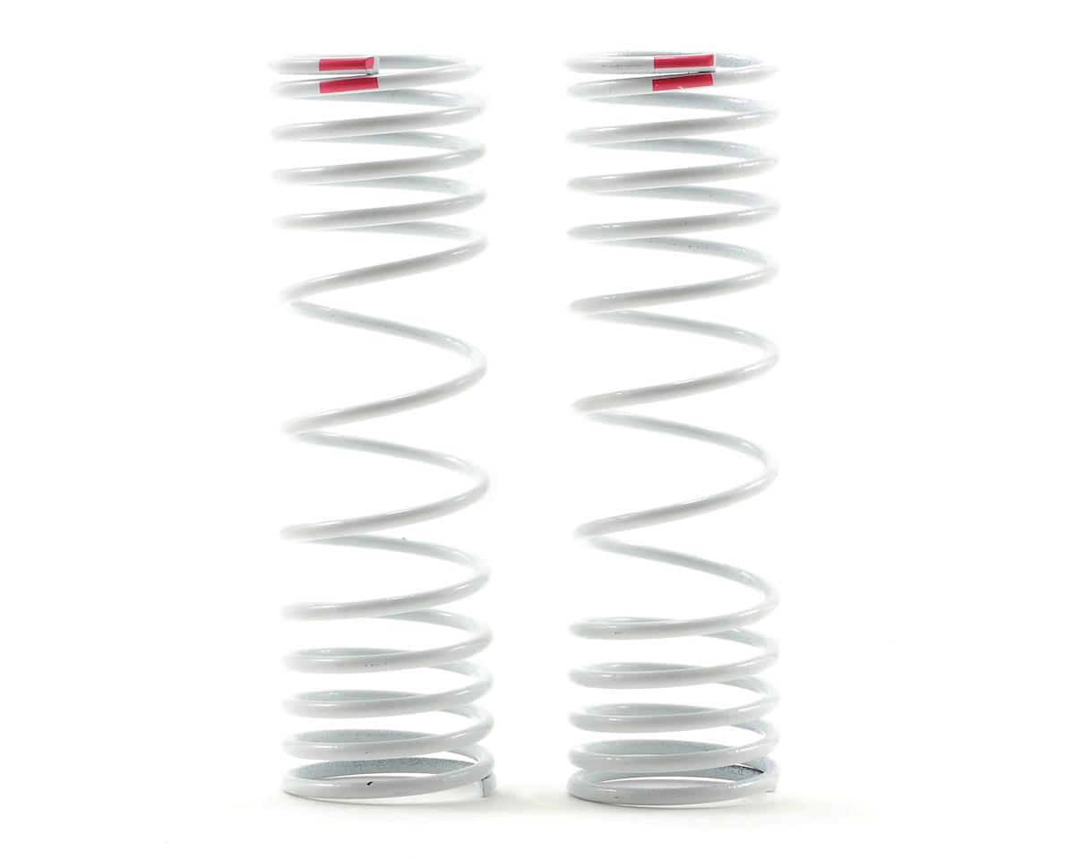 Progressive Rate White Shock Springs Pink/+10% Rate for Hoss/Rally/Rustler 4x4/Slash 4x4/Stampede 4x4 (2) (TRA6867)