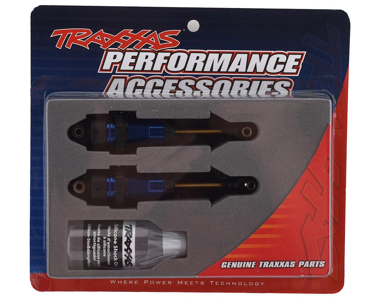 Aluminum GTR Long Shocks Blue for Hoss/Rustler 4x4/Slash 4x4/Stampede 4x4 (2) (TRA7461)