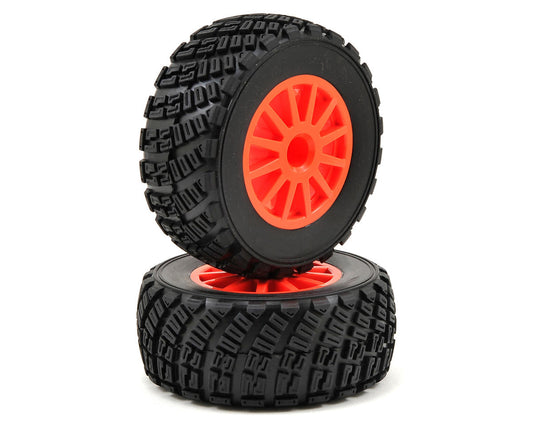 Rally Premounted Tires with Orange 12-Spoke Wheels for Rally (2) (TRA7473A)