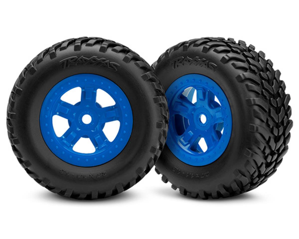 OFR SCT Premounted Tires with Blue SCT Wheels for Latrax SST (2) (TRA7674)