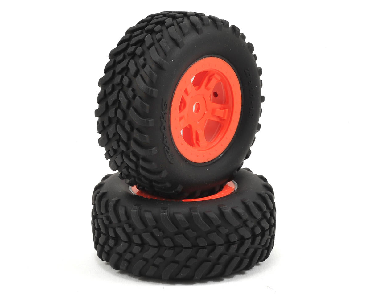 OFR SCT Premounted Tires with Orange SCT Wheels for Latrax SST (2) (TRA7674A)