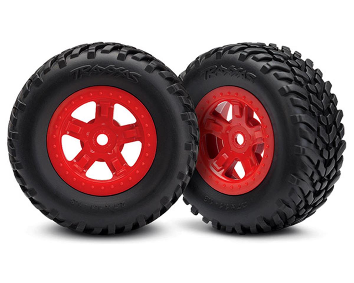 OFR SCT Premounted Tires with Red SCT Wheels for Latrax SST (2) (TRA7674R)