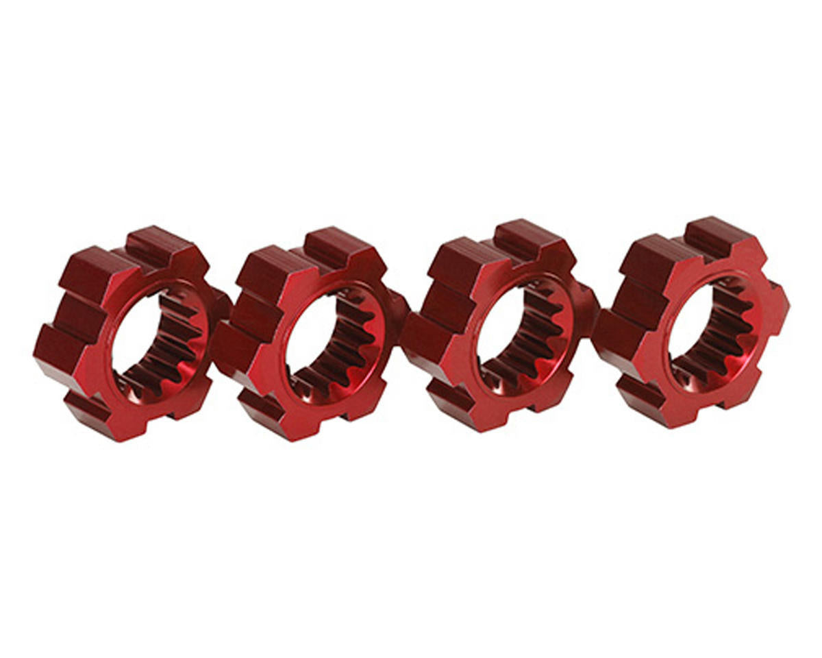 Aluminum Wheel Hex Hubs Red for X-Maxx/XRT (4) (TRA7756R)