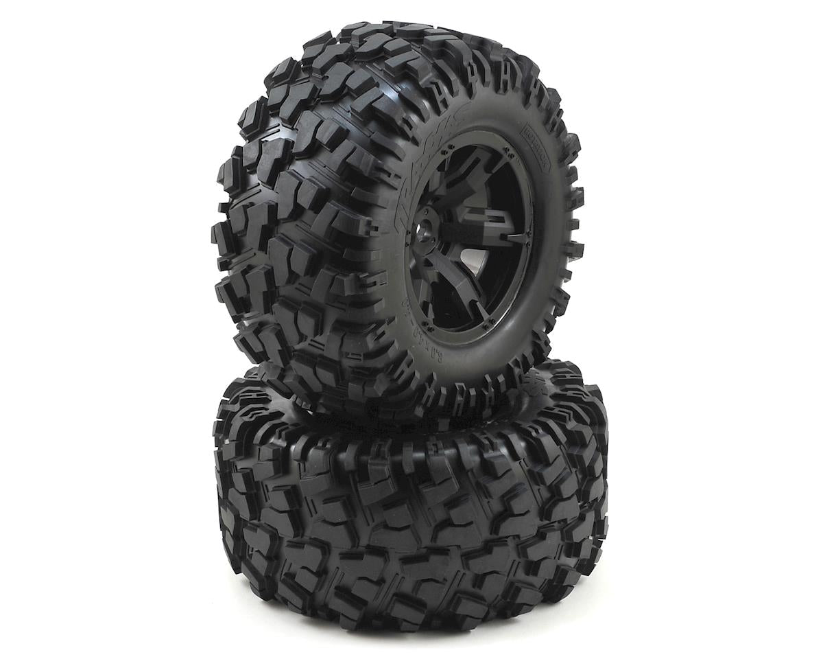 Premounted Tires with Black Wheels for X-Maxx/XRT (2) (TRA7772X)