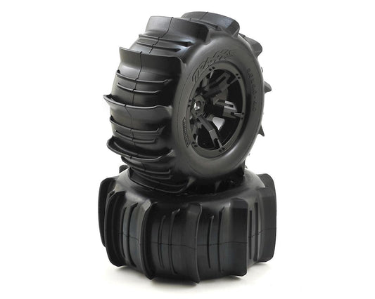 Paddle Premounted Tires with Black Wheels for X-Maxx (2) (TRA7773)