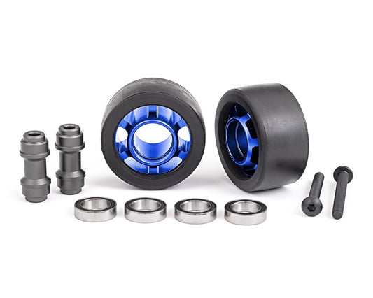 Aluminum Wheelie Bar Wheels Blue for X-Maxx/XRT (TRA7775X)